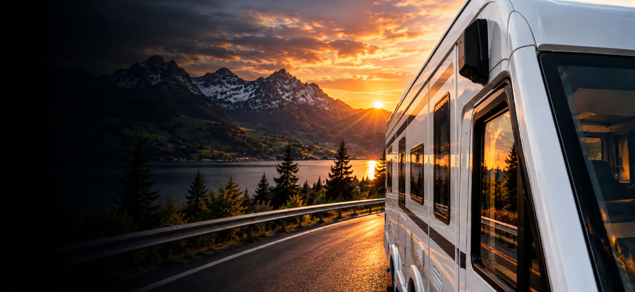 Wohnmobil mit digitalem Außenspiegelsystem. Kameras ersetzen die klassischen Außenspiegel und sorgen für eine verbesserte Sicht entlang der Fahrzeugseiten.